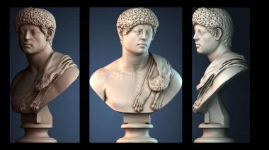 3D модель Портрет со шкурой пантеры на плече (STL)