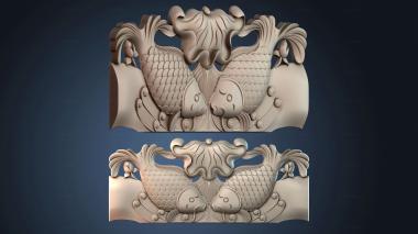 3D модель Стол и стул с узором «карп» (STL)