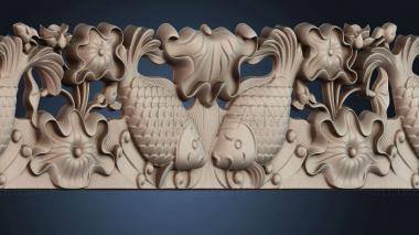 3D модель Стол и стул с узором «карп» (STL)