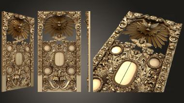 3D model Royal doors with places for icons, cherubs and a dove (STL)
