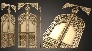 3D model Royal doors with ornate patterns and angels (STL)