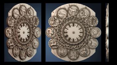 3D model The clock shows the twelve signs of the zodiac (STL)