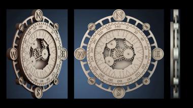 3D модель Настенные часы с компасом (STL)