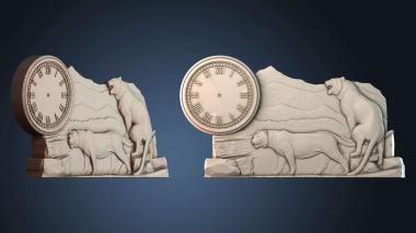 3D модель Настенные часы «Львы» (STL)
