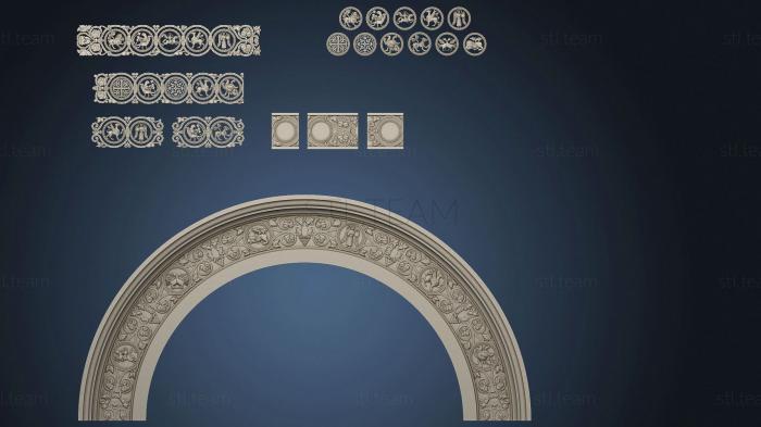 3D model Arch and set of decors byzantine ornament (STL)