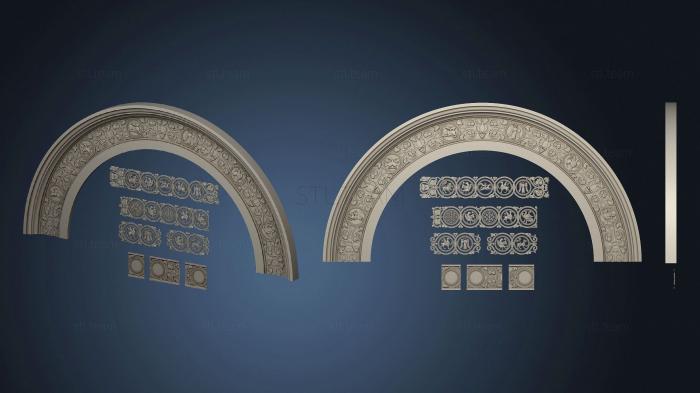 3D model Byzantine arch with a set of decors (STL)