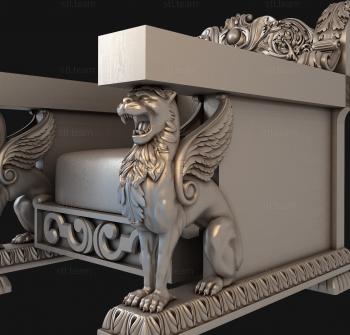 3D модель Крылатый лев кресло (STL)