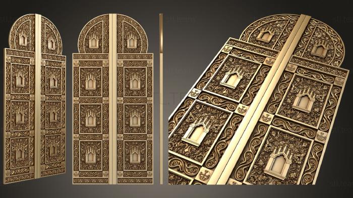 Двери резные Царские врата + дьяконские врата + панель