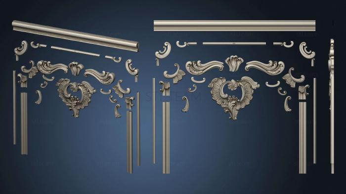 3D модель Резные элементы декора двери (STL)