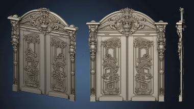 3D model Double-field door Baroque style (STL)