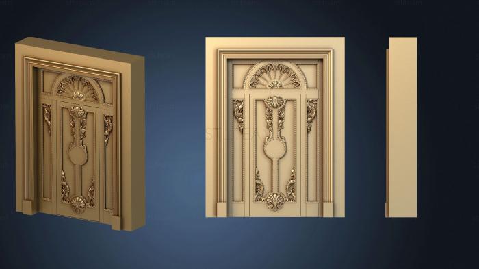 Дверь резная с элементами декора лепнины