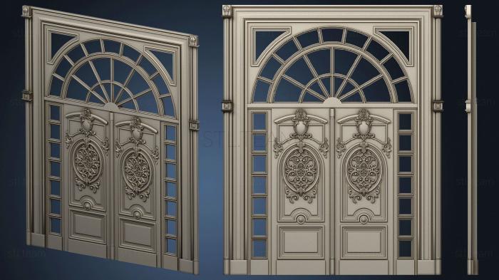 3D model Double door with stained glass windows (STL)