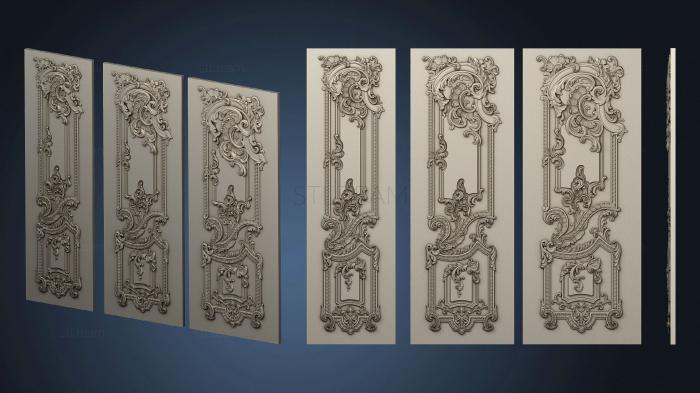 3D model Doors baroque carved in different sizes (STL)