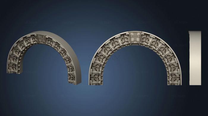 3D model A cross crowning a carved arched frame (STL)