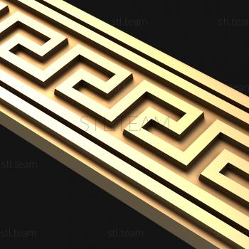 3D model Square wave with a double stripe (STL)