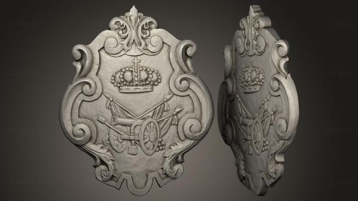 3D model Escudo tallado en madera Wood carved shield (STL)