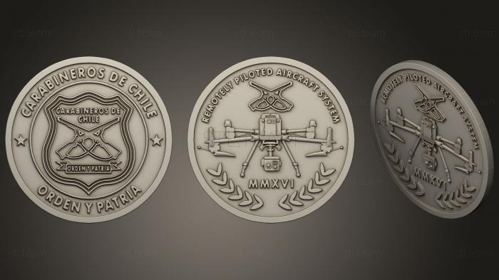 3D model Coin Carabineros de Chile Remotely Piloted Aircr (STL)