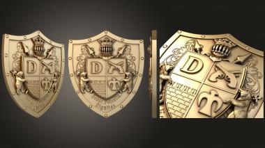 3D model Coat of arms with decorations and slogans (STL)