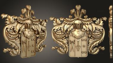 3D model Coat of arms with ornate decorations (STL)