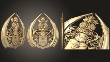 3D model Coat of arms with a dragon (STL)