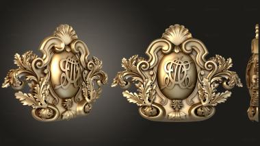 3D model Cartouche with monograms (STL)