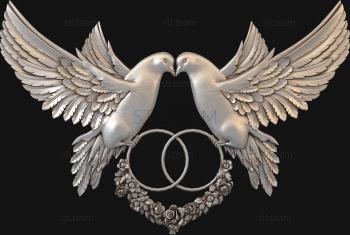 3D модель Свадебные голуби (STL)