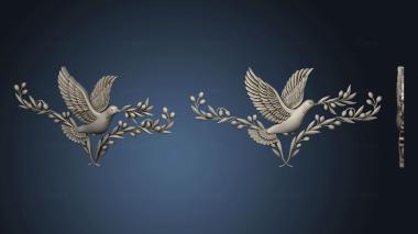 3D model Dove with an olive branch (STL)
