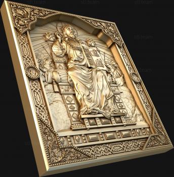 3D модель Икона Господь-Вседержитель на троне (STL)