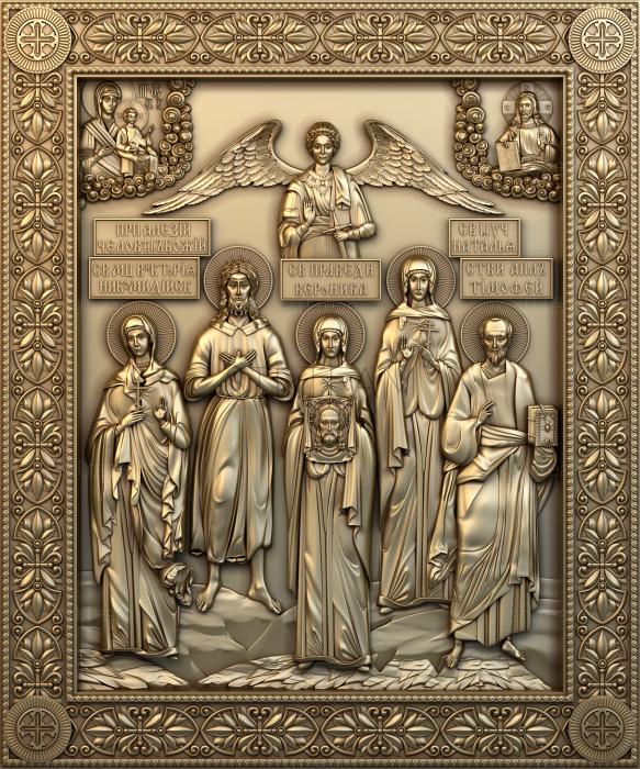 Иконы Saint Alexis the Man of God, Holy Martyr Victoria of Nicomedia, Holy Righteous Veronica, Holy Martyr Natalia, Holy Apostle Timothy
