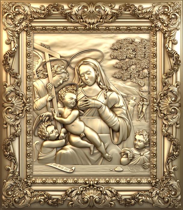 3D model Mother of God Mary with baby Jesus (STL)