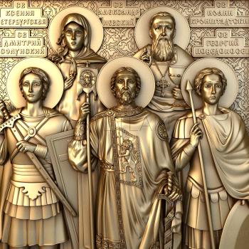 3D model St. Xenia of Petersburg , St. Dmitry Solunsky , St. Alexander Nevsky , St.John of Kronstadt , St. George the Victorious (STL)