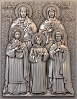 3D model Martyrs Faith, Hope, Love and their mother Sophia , Saint Agathoclea (STL)