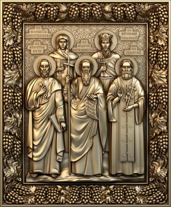 Иконы St. Photinia of Palestine , St. Apostle Peter, St. Andrew the First-Called, St. Viacheslav of Bohemia, St.George