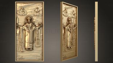 3D model St. Nicholas the Wonderworker with the temple in his hand (STL)