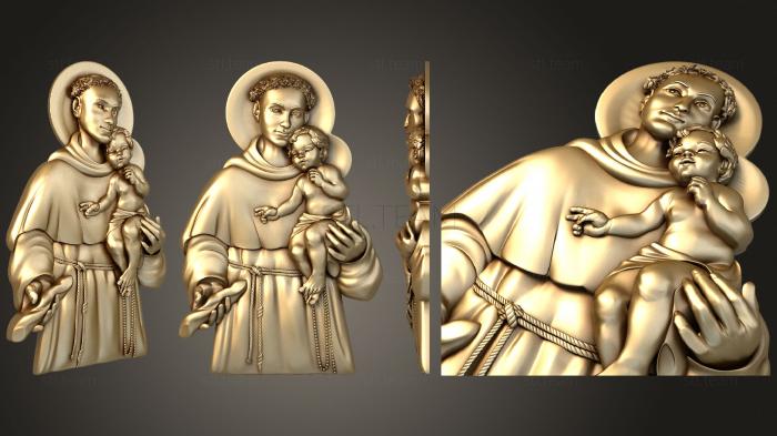 Икона Святой Антоний в молодости с малденцем на руках