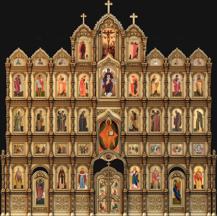 Иконостасы 3d stl модель резного православного иконостаса