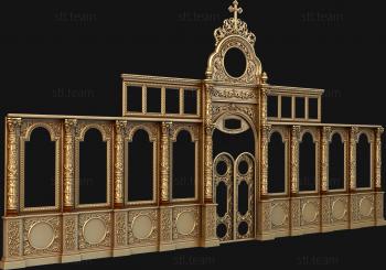 3D модель 3d stl модель резного православного иконостаса с крестами (STL)