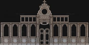 3D модель 3d stl модель резного православного иконостаса с крестами (STL)