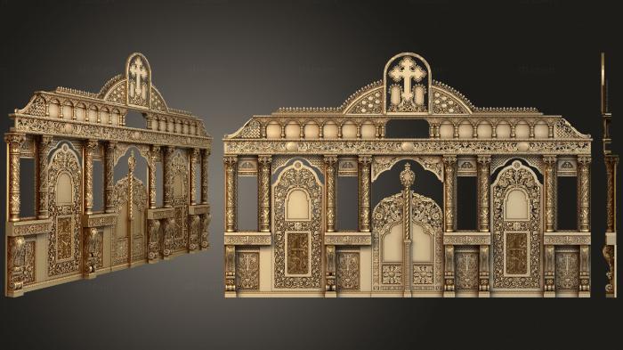 3D model Iconostasis with carved decorations (STL)