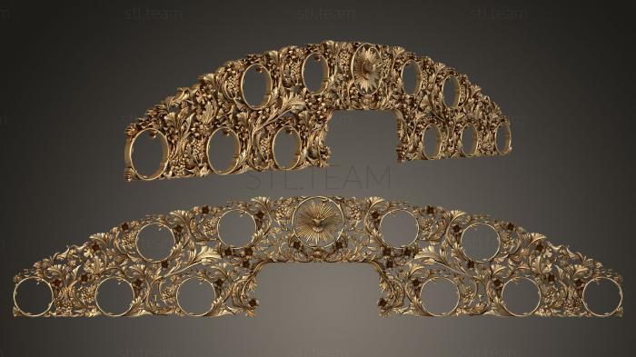 3D model Carved top from the iconostasis with round holes (STL)