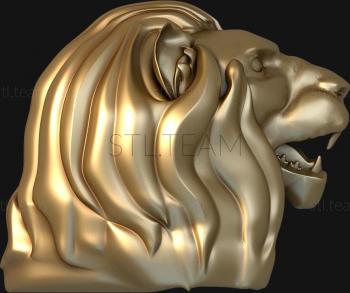 3D модель Морда рычащего льва (STL)