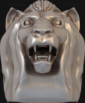 3D model Snarling lion's face (STL)