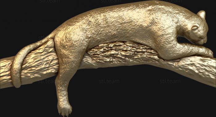 3D model Sleeping leopard (STL)