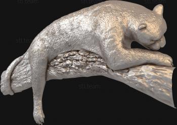 3D model Sleeping leopard (STL)