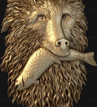 3D модель Медведь с рыбой (STL)