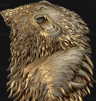 3D model A snarling bear (STL)