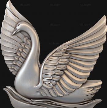 3D model Swan on the waves (STL)