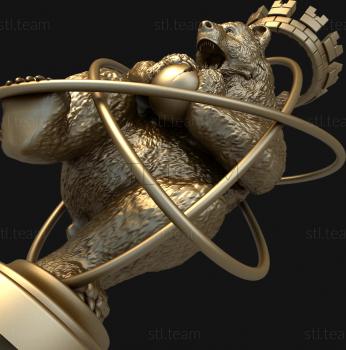 3D model Bear with a crown (STL)