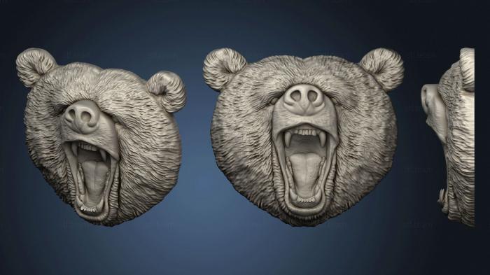 3D модель Морда медведя агрессивная (STL)