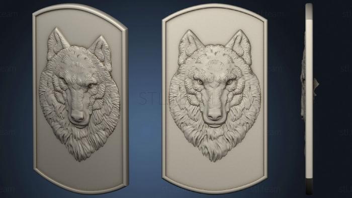 3D model Bas-relief of the wolf on token (STL)